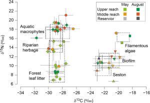 Dominance of autochthonous trophic base in northeast Asian stream food webs pre- and post-monsoon 이미지