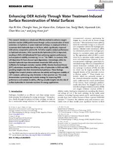 Enhancing OER activity through water treatment-induced surface reconstruction of metal surfaces